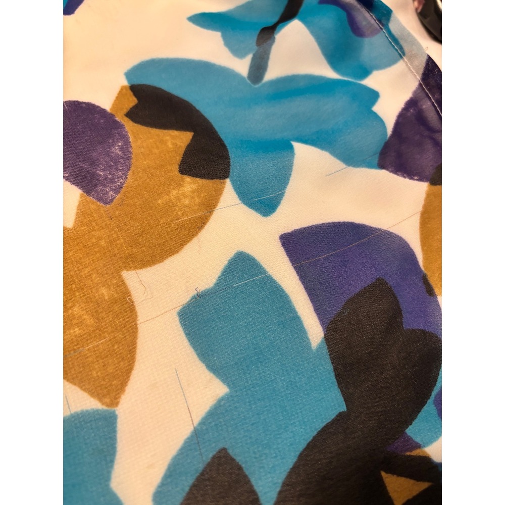 Lane Bryant Blue Floral Chiffon V-Neck Tunic Blouse Long Sleeve Abstract Print - Picture 6 of 6